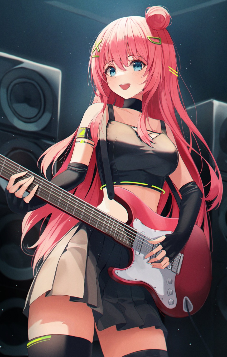 2gong_(9ujin_) guitar thighhighs