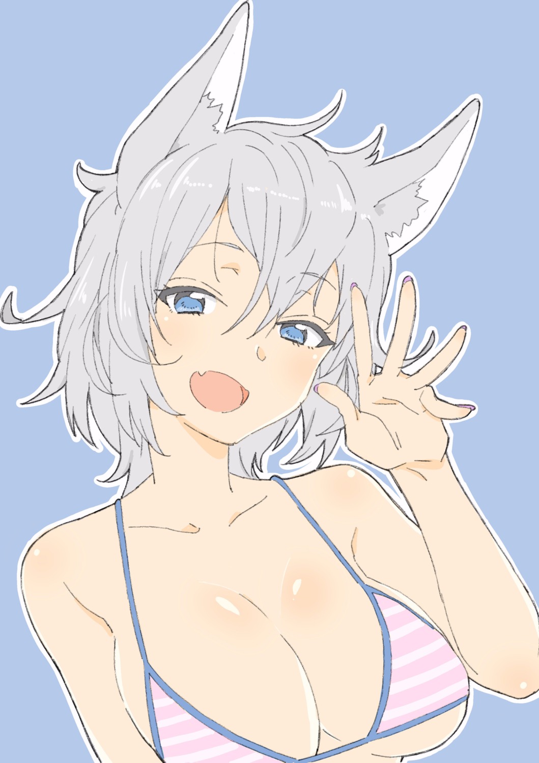 animal_ears bikini_top cleavage honda_keiichi swimsuits underboob