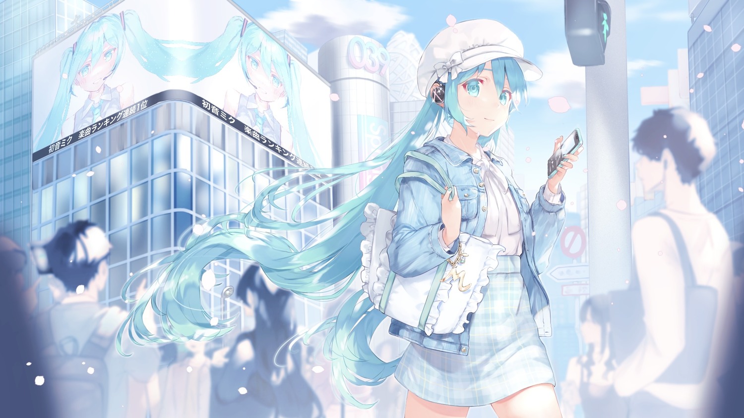 hatsune_miku headphones usagiplanet7 vocaloid wallpaper