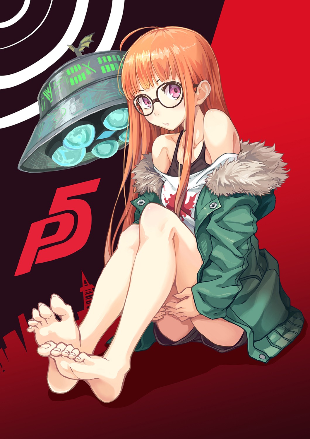 feet hinoki_yuu megane persona_5 sakura_futaba