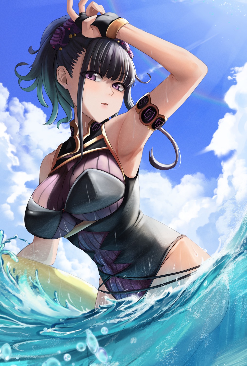 dvdraw fate/grand_order murasaki_shikibu_(fate) swimsuits wet