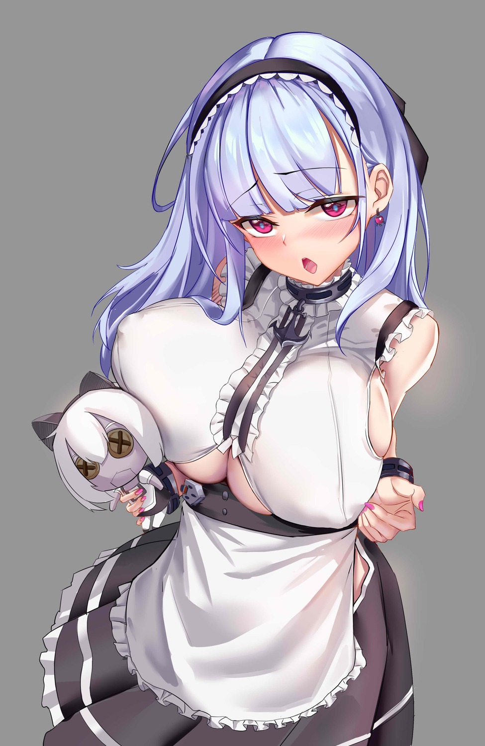 azur_lane dido_(azur_lane) erect_nipples maid mimiim no_bra