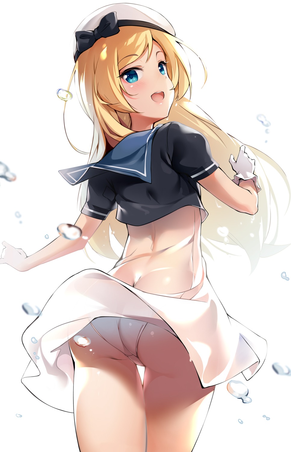 ass jervis_(kancolle) kantai_collection pantsu see_through seifuku shuffle_(songdatiankong) skirt_lift