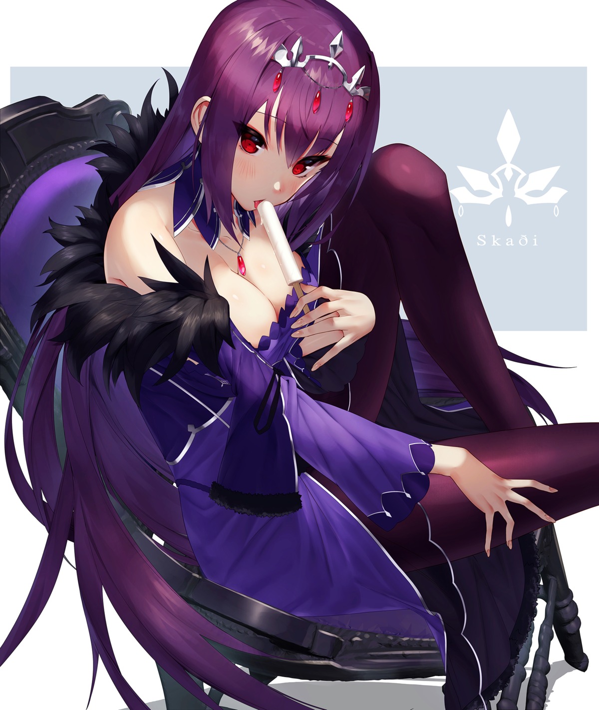 cleavage dress fate/grand_order pantyhose scathach_skadi scottie