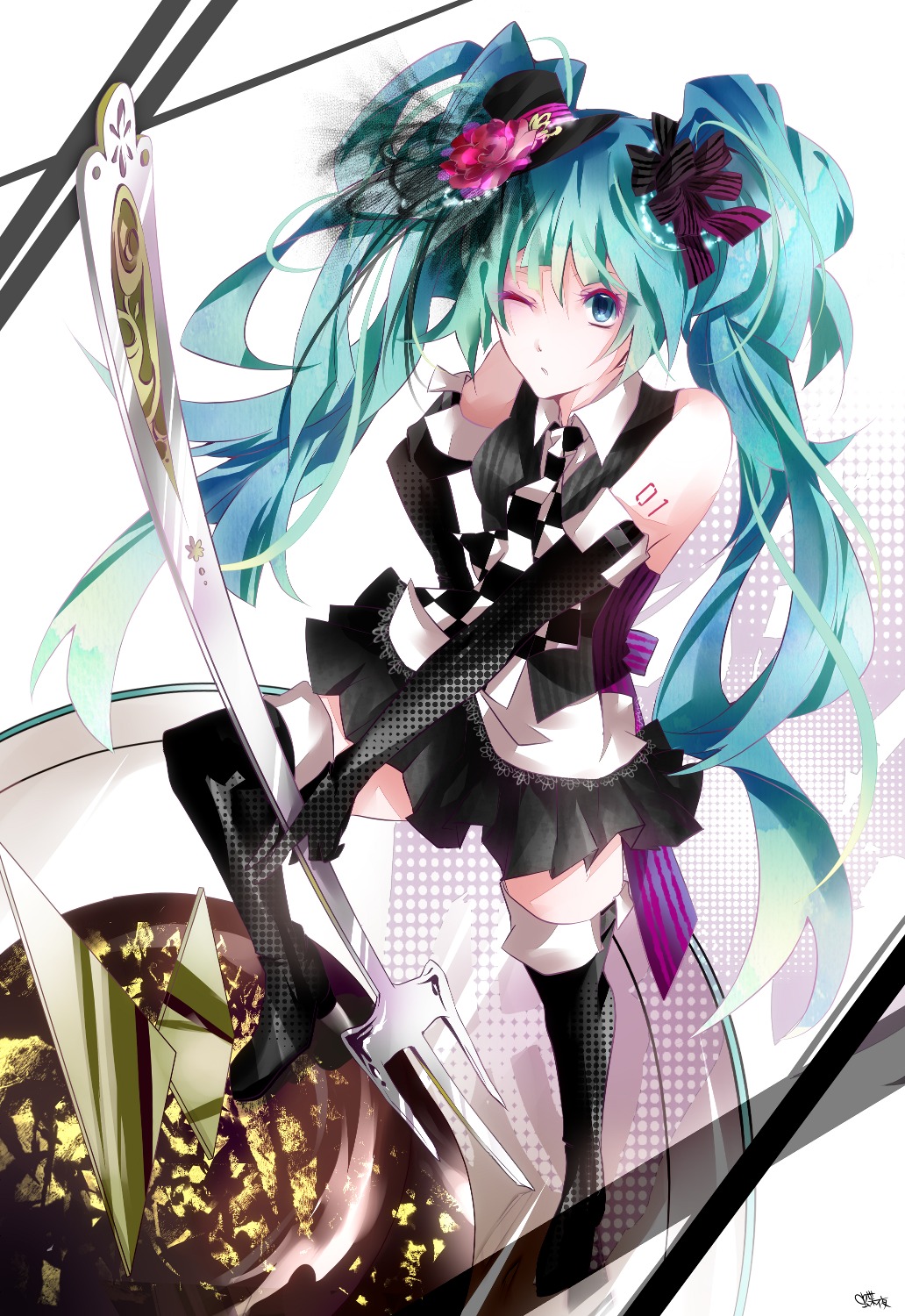 hatsune_miku thighhighs tyouya vocaloid