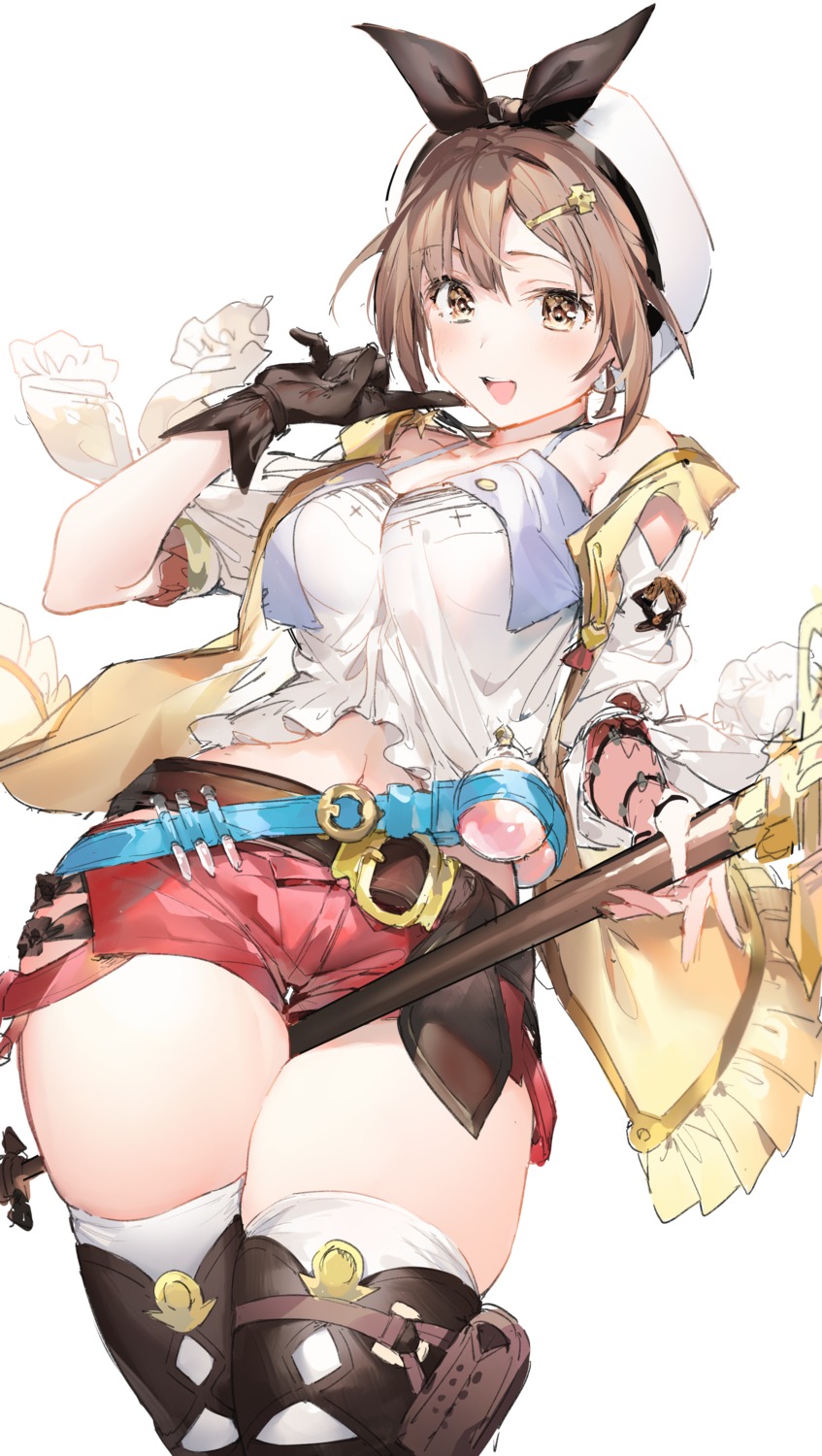 atelier atelier_ryza cleavage reisalin_stout thighhighs umibouzu weapon