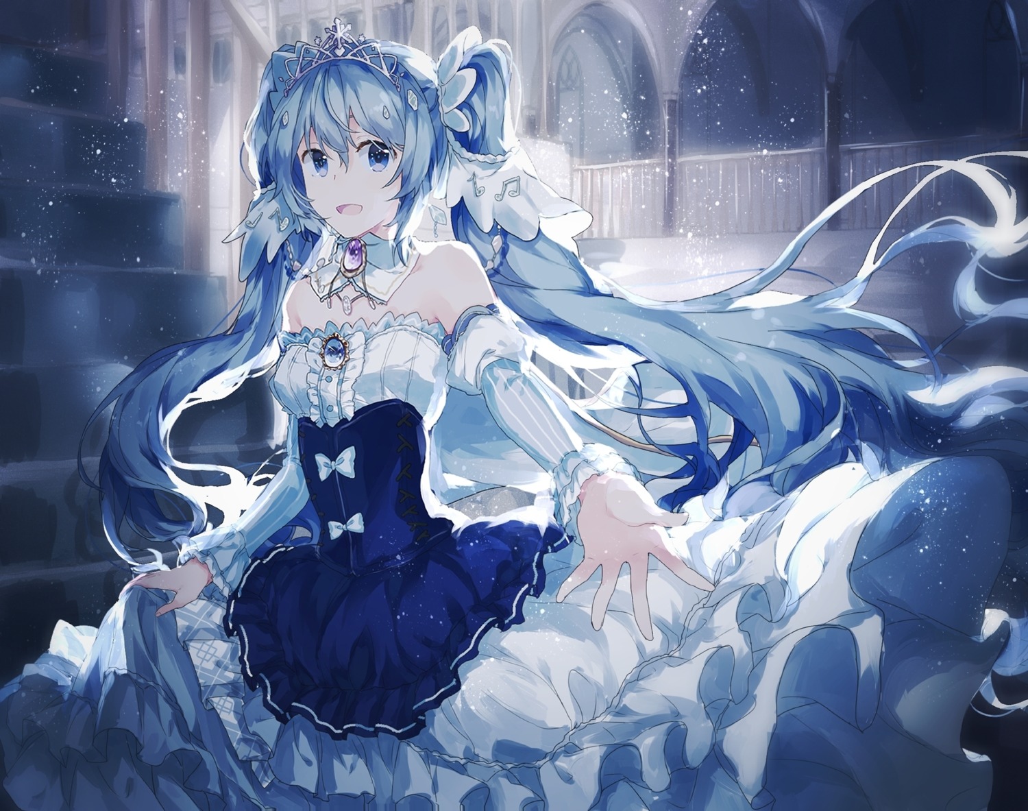 dress gocoli hatsune_miku vocaloid yuki_miku