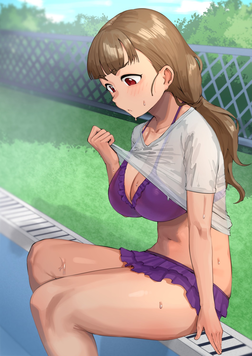 bikini kamiya_nao mikohachi see_through shirt_lift swimsuits the_idolm@ster the_idolm@ster_cinderella_girls undressing