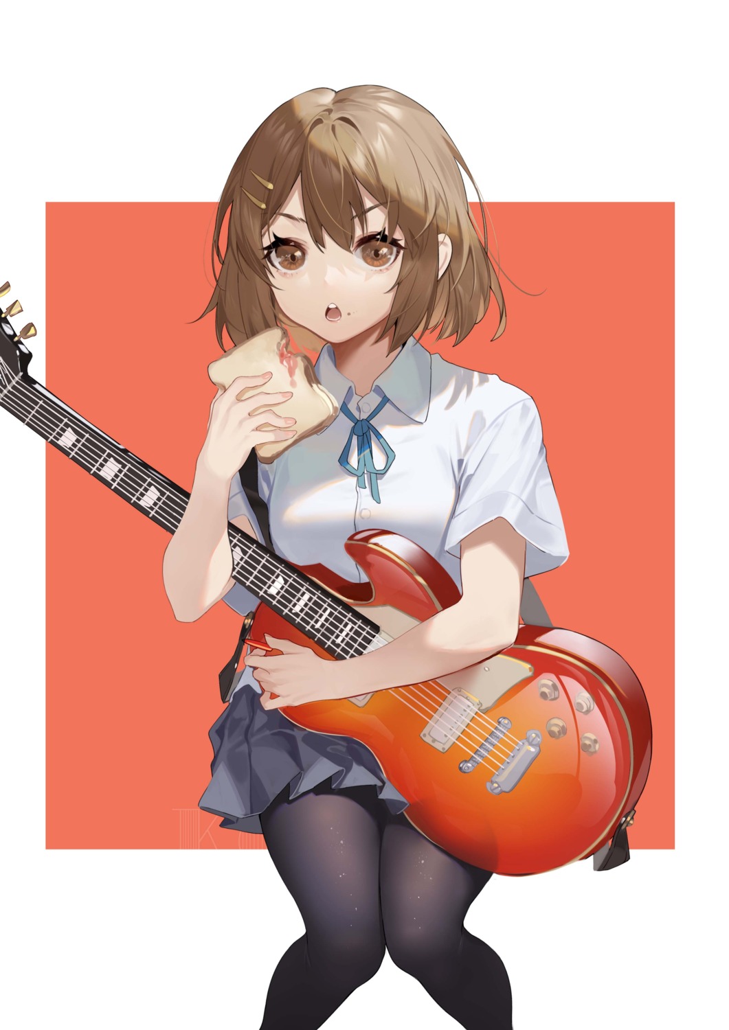 guitar hirasawa_yui k-on! koi_han pantyhose seifuku
