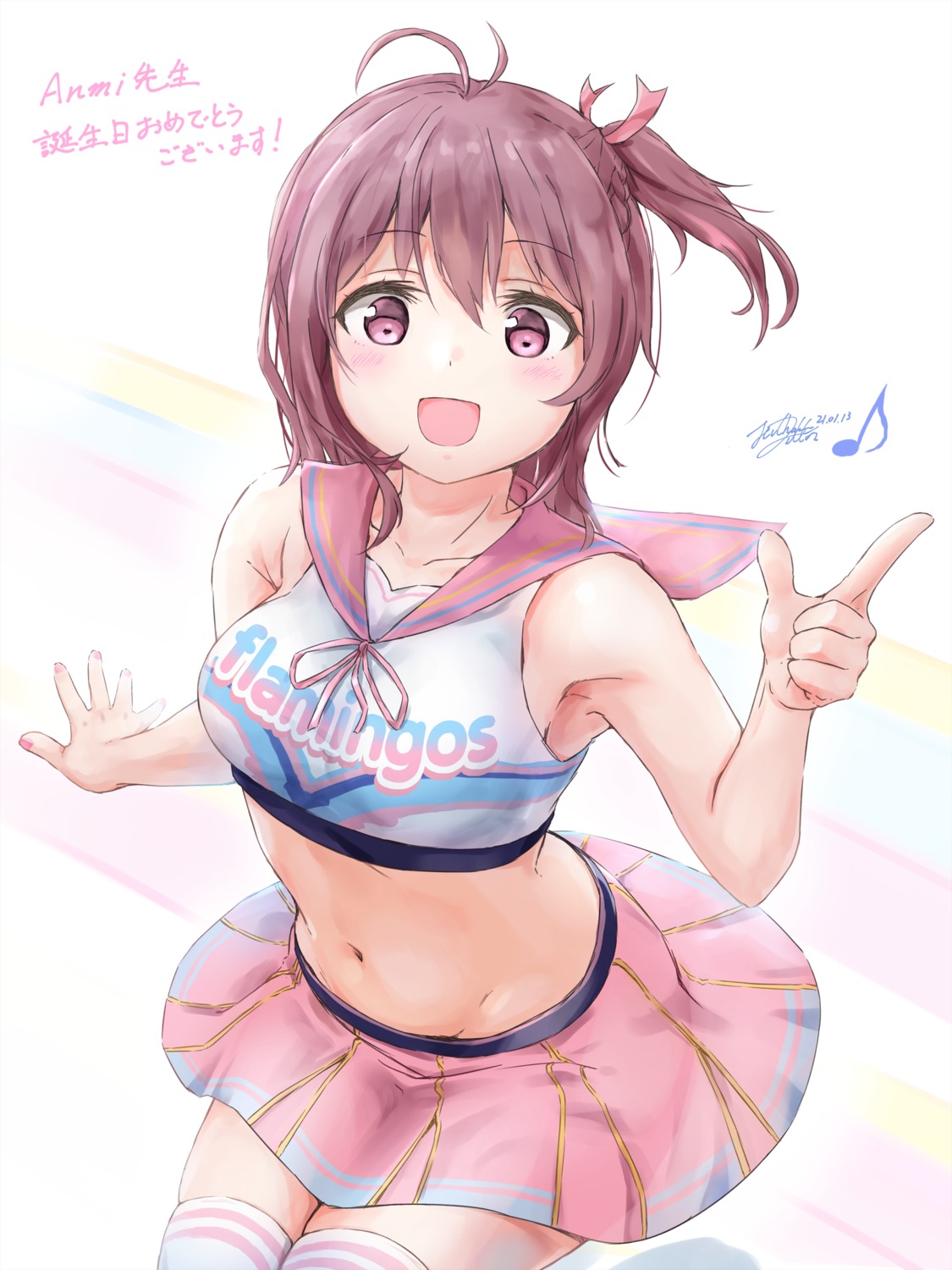 cheerleader skirt_lift thighhighs yukinoshiro