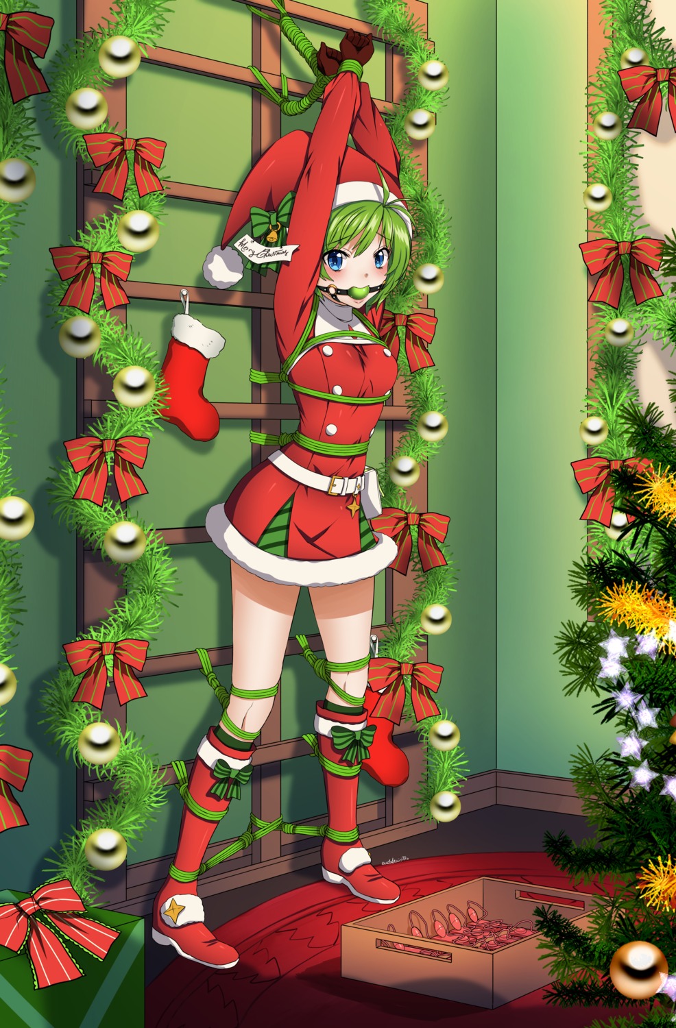 bondage christmas dress eudetenis fire_emblem fire_emblem:_rekka_no_ken nino_(fire_emblem) vibrator