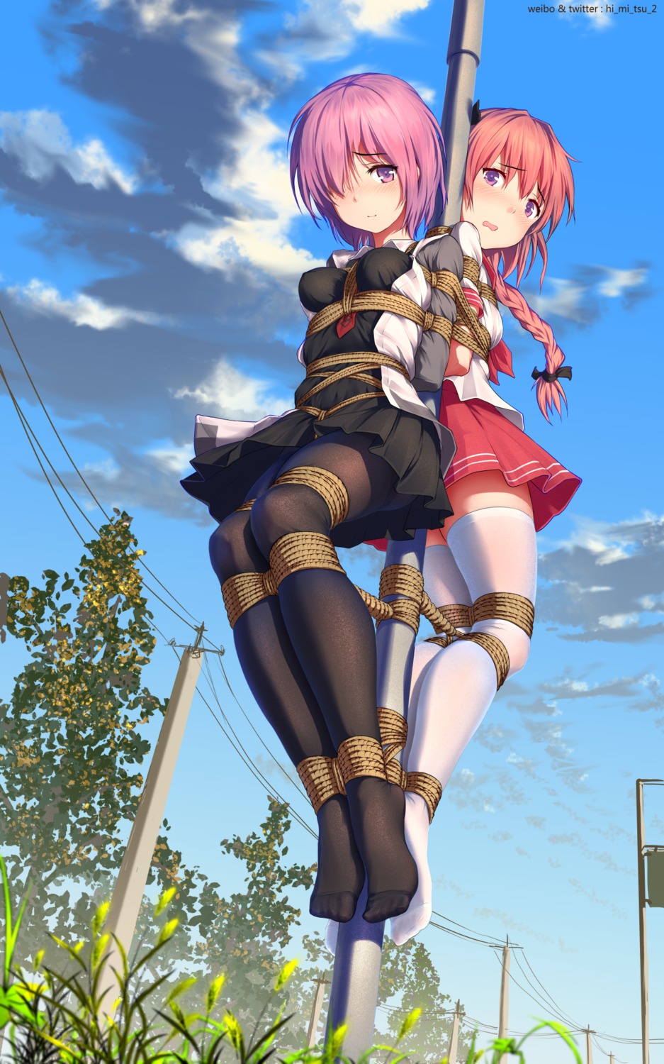 astolfo_(fate) bondage fate/grand_order mash_kyrielight pantyhose seifuku thighhighs tokinohimitsu trap