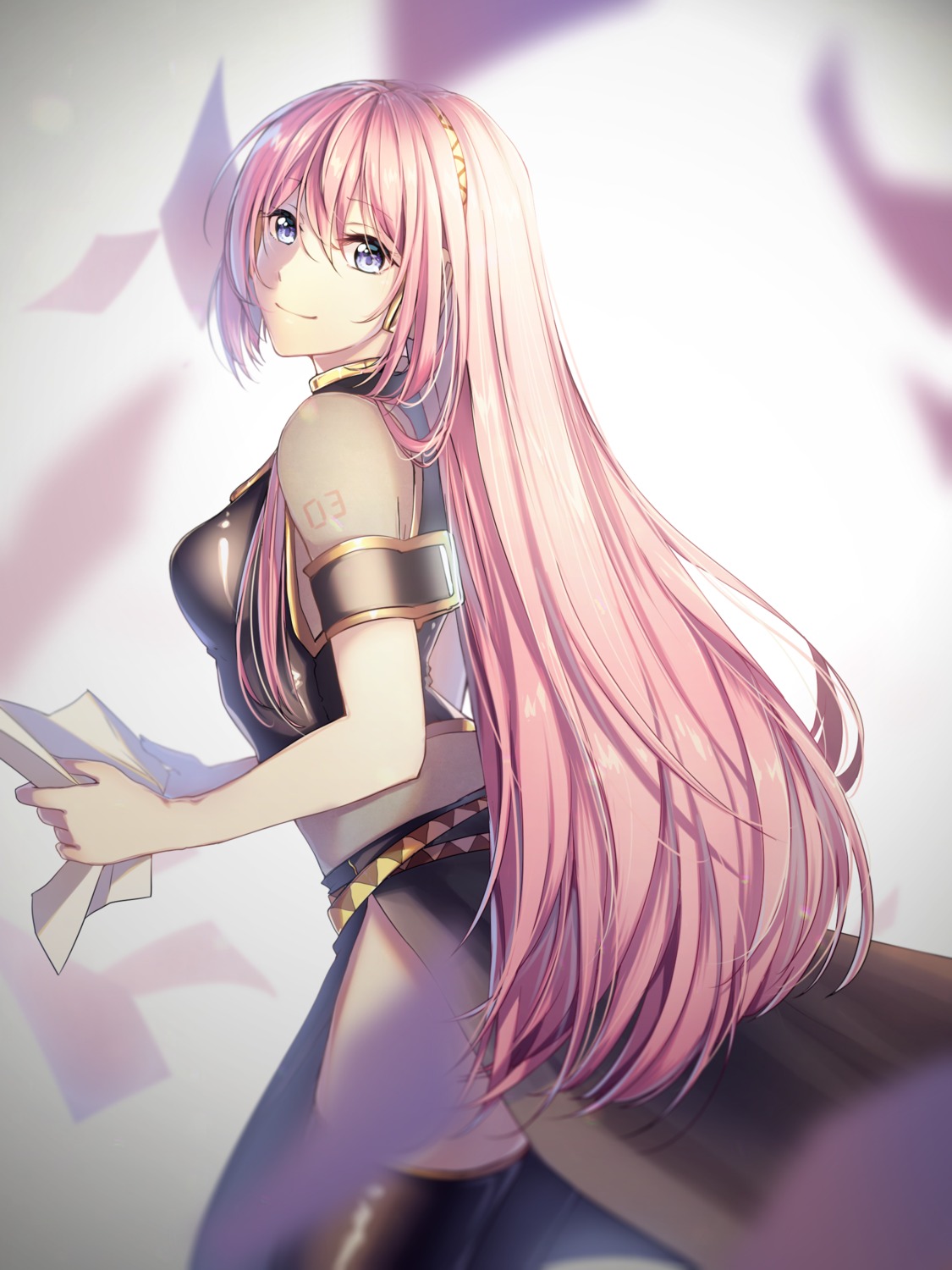 headphones megurine_luka tattoo thighhighs vocaloid yenmi