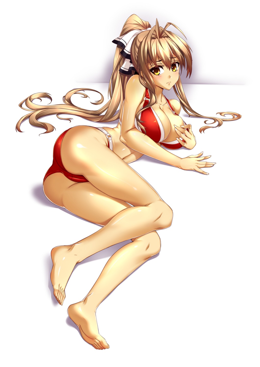 amagi_brilliant_park ass bikini breast_hold cameltoe cleavage feet merufena sento_isuzu swimsuits