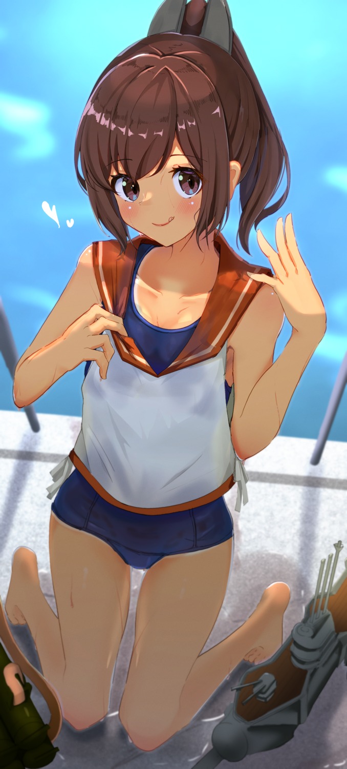 i-401_(kancolle) kantai_collection school_swimsuit seifuku swimsuits tan_lines toketa-sekai