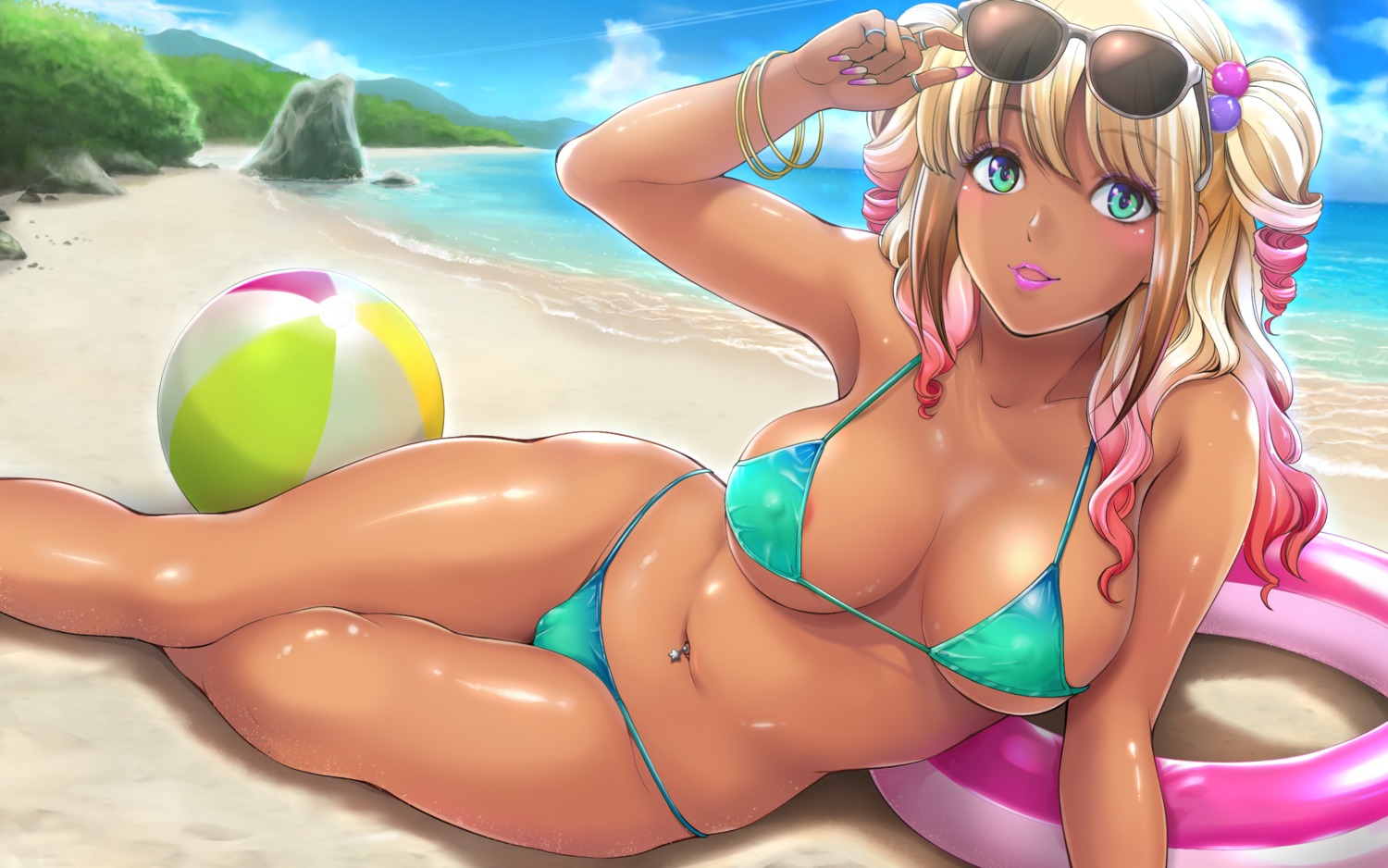 areola bikini cameltoe cleavage erect_nipples megane sakagami_umi swimsuits underboob