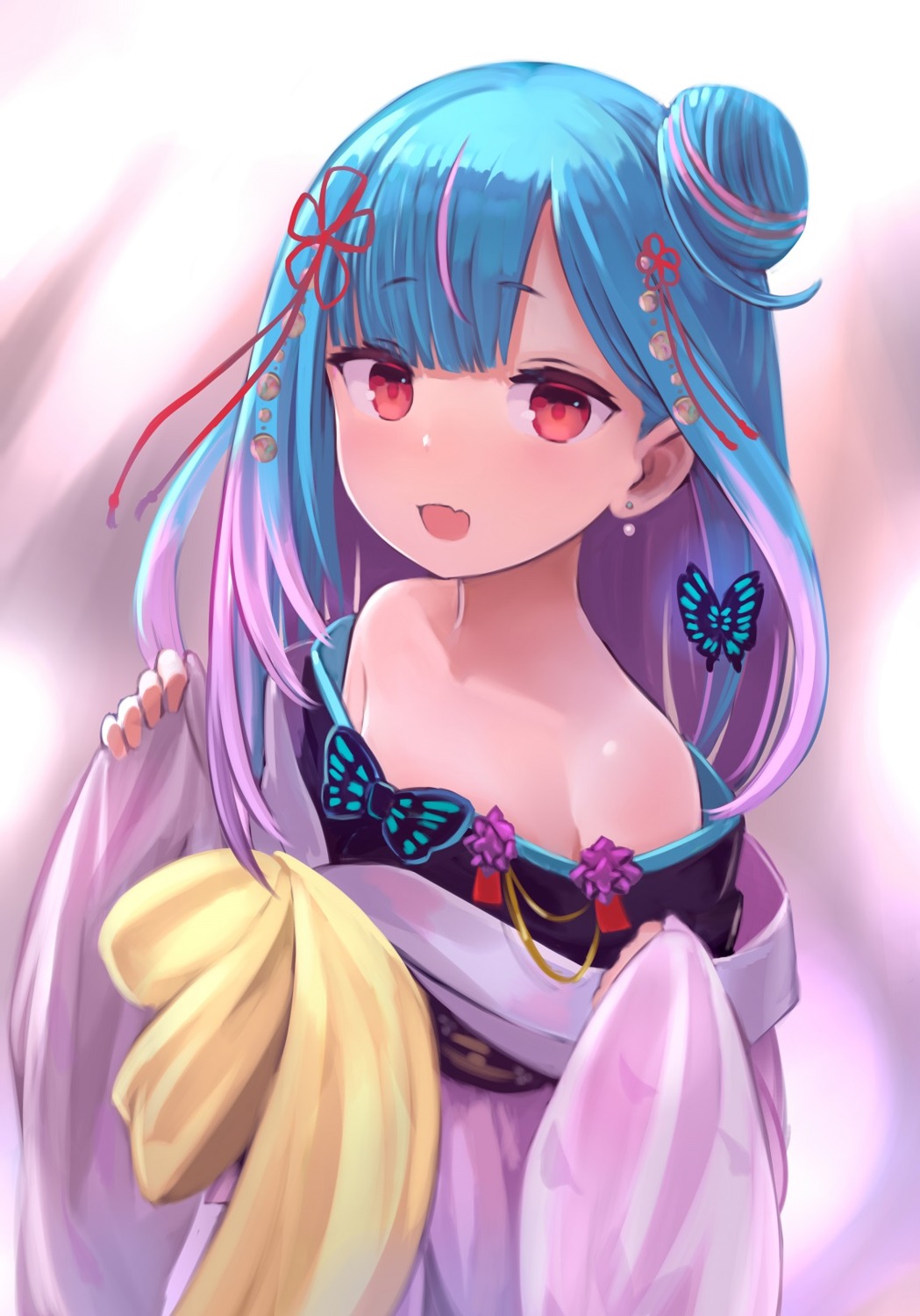 enumiyan hololive kimono no_bra uruha_rushia