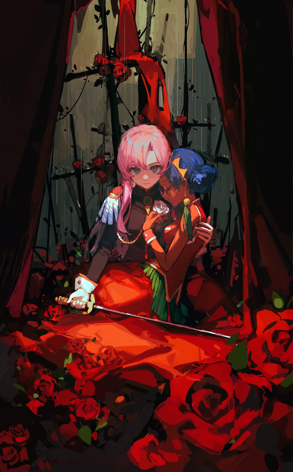 ciloranko himemiya_anthy megane revolutionary_girl_utena sword tenjou_utena uniform