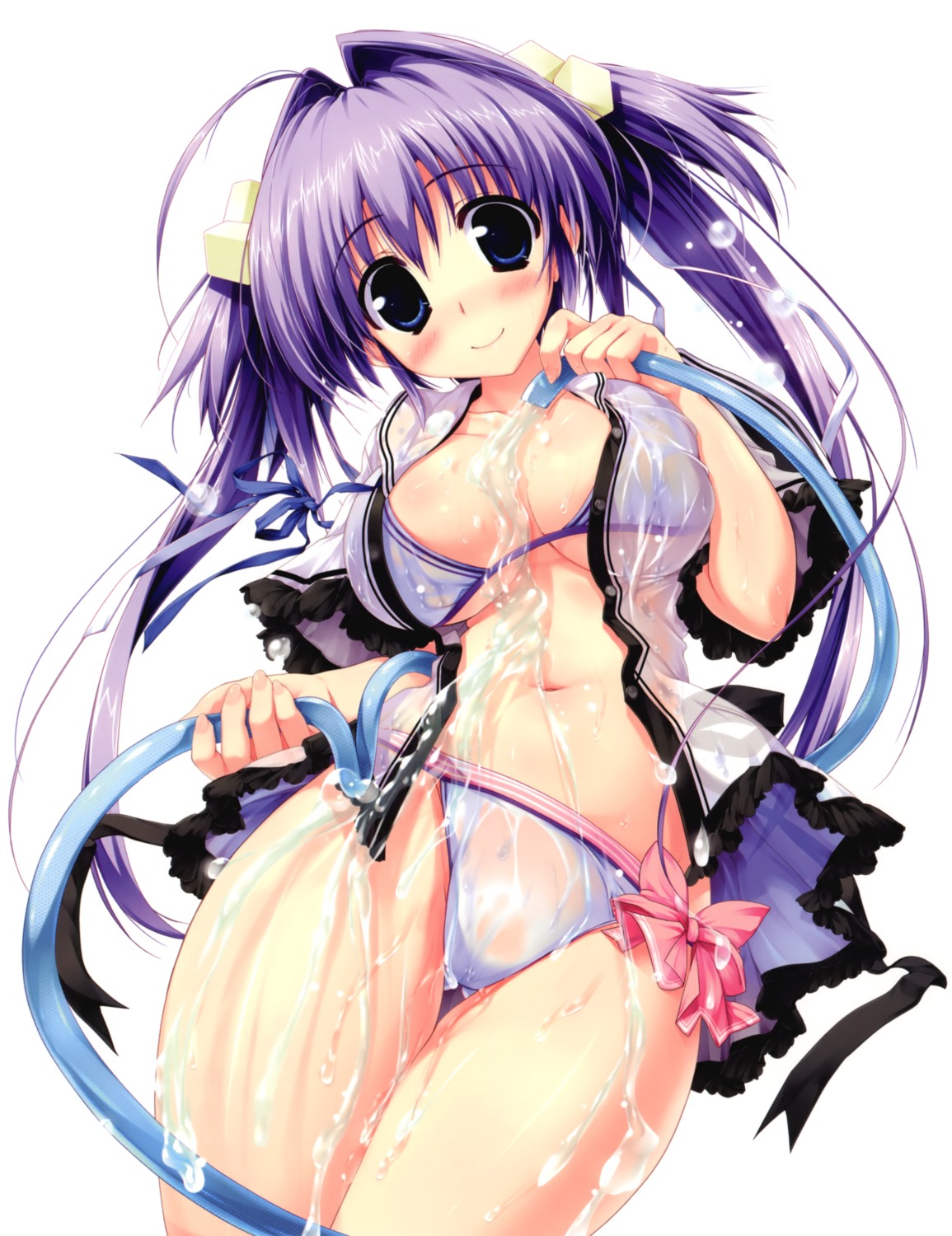 bikini cameltoe open_shirt oshiki_hitoshi see_through swimsuits wet wet_clothes