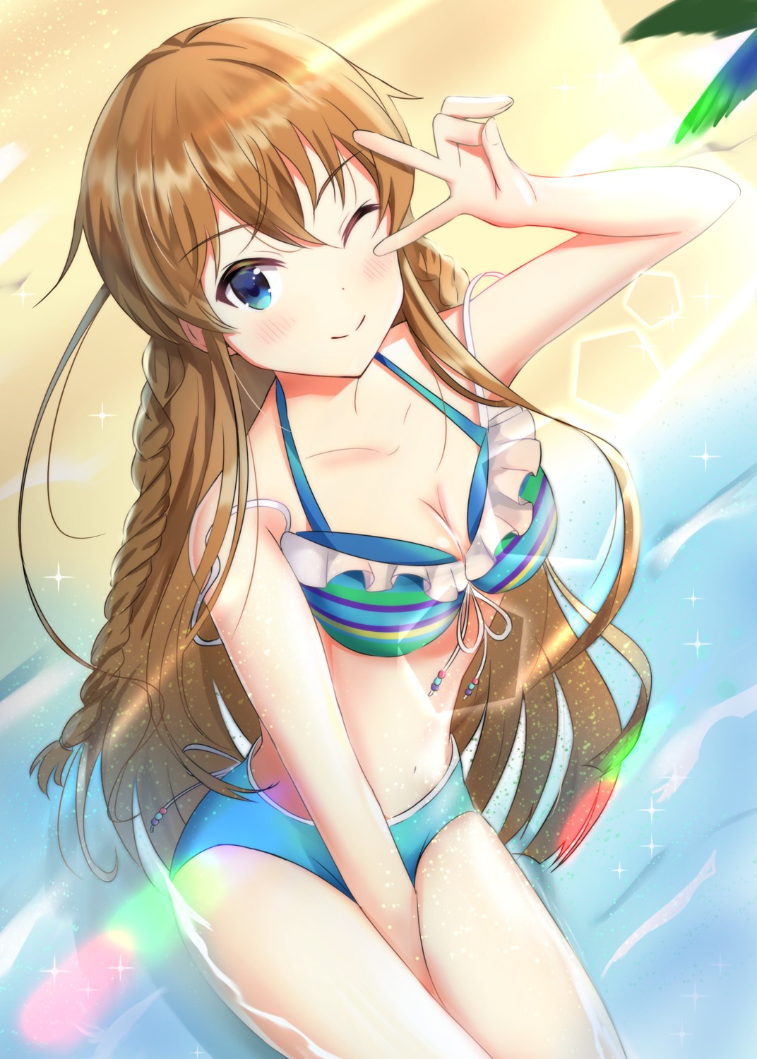 bikini kousaka_umi so_korokoro swimsuits the_idolm@ster the_idolm@ster_million_live! wet