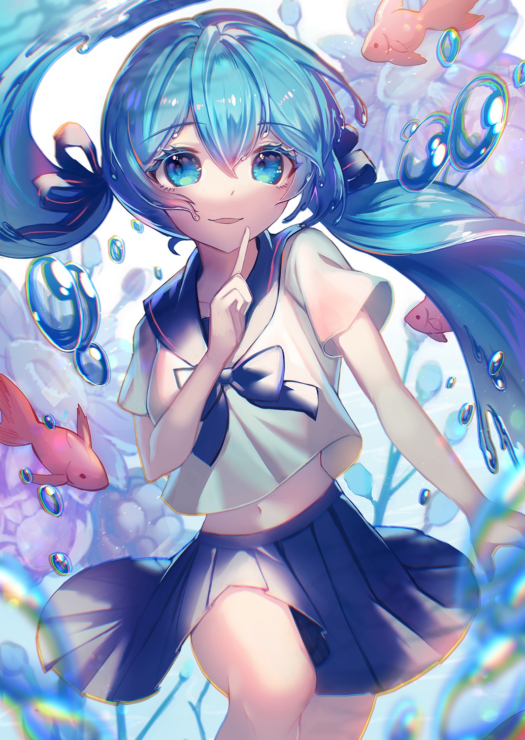 bottle_miku hatsune_miku raymond_busujima seifuku vocaloid