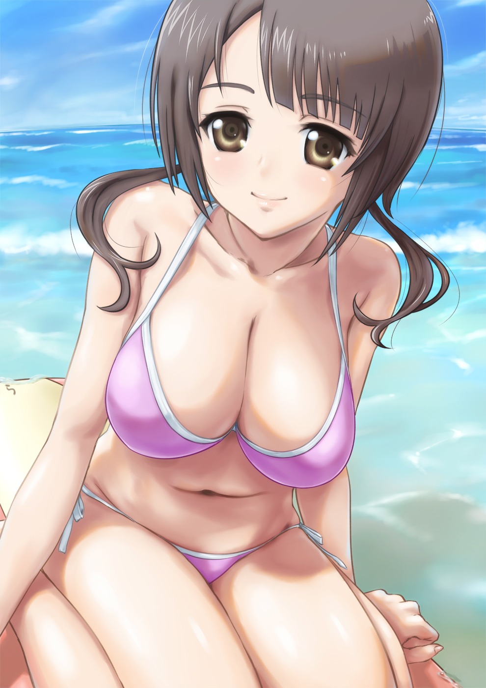 bikini cleavage okita_sawa rasukaru swimsuits tari_tari