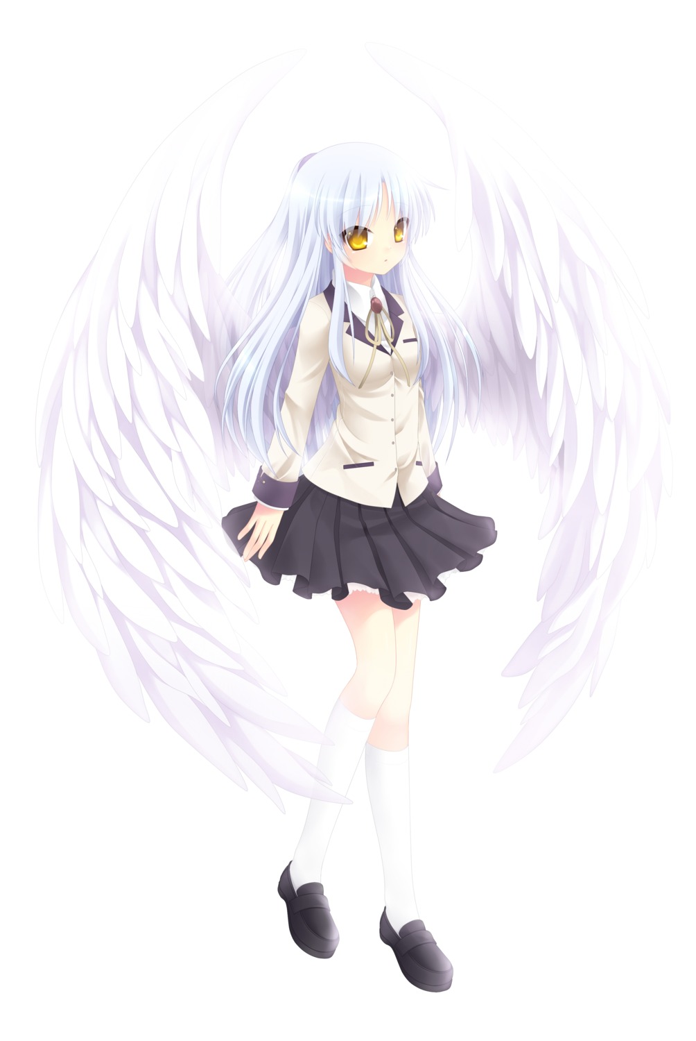 angel_beats! etou seifuku tachibana_kanade wings