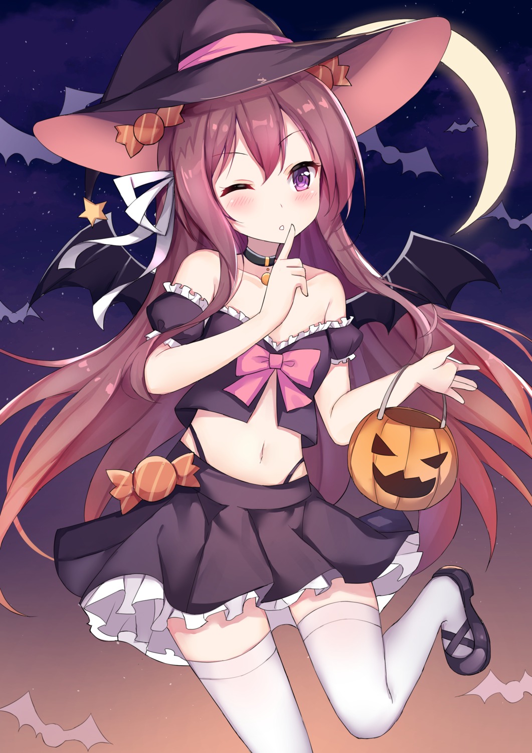 halloween no_bra pantsu tagme thighhighs wings witch