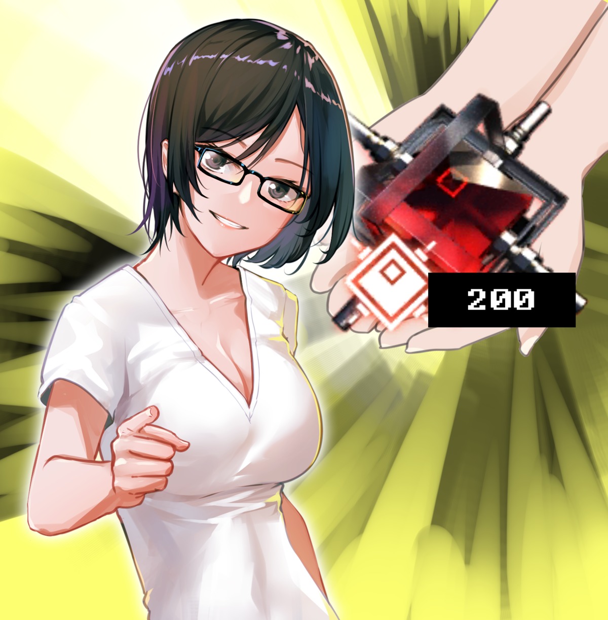 bishi_(bishi) cleavage megane