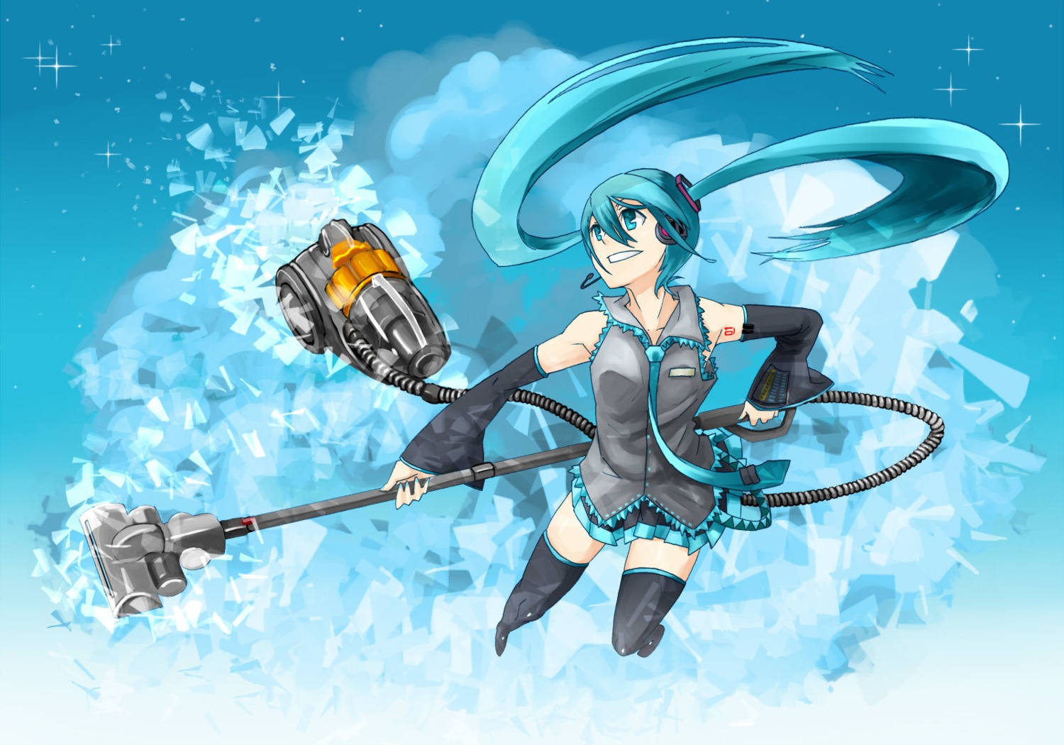 hatsune_miku kawazu thighhighs vocaloid