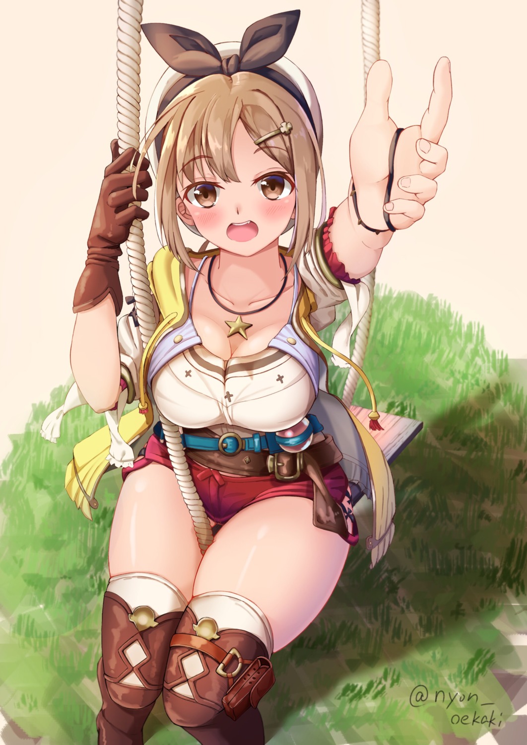 atelier atelier_ryza cleavage nyon_oekaki reisalin_stout thighhighs