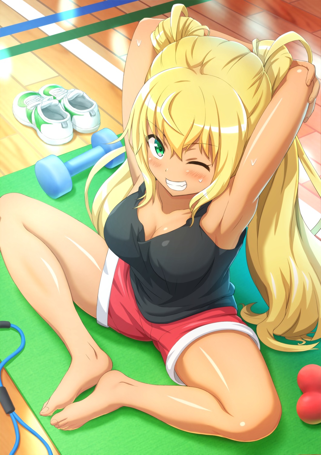 cedar_(artist) cleavage dumbbell_nan-kilo_moteru? feet sakura_hibiki