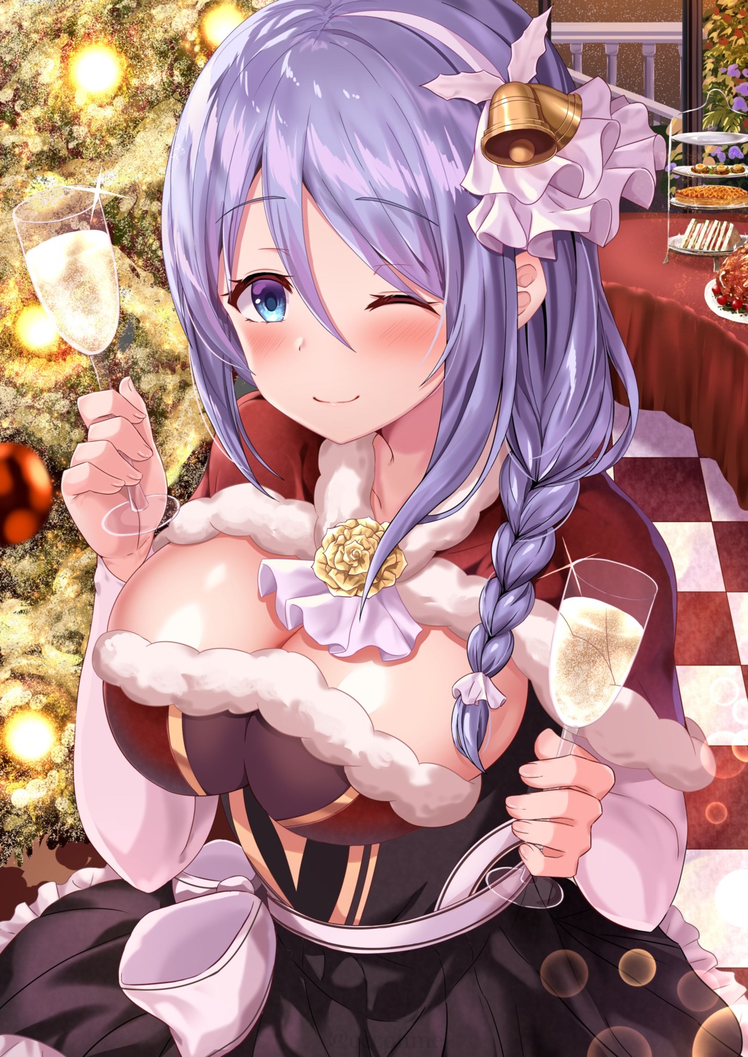 christmas hoshino_shizuru no_bra princess_connect princess_connect!_re:dive yagiryu