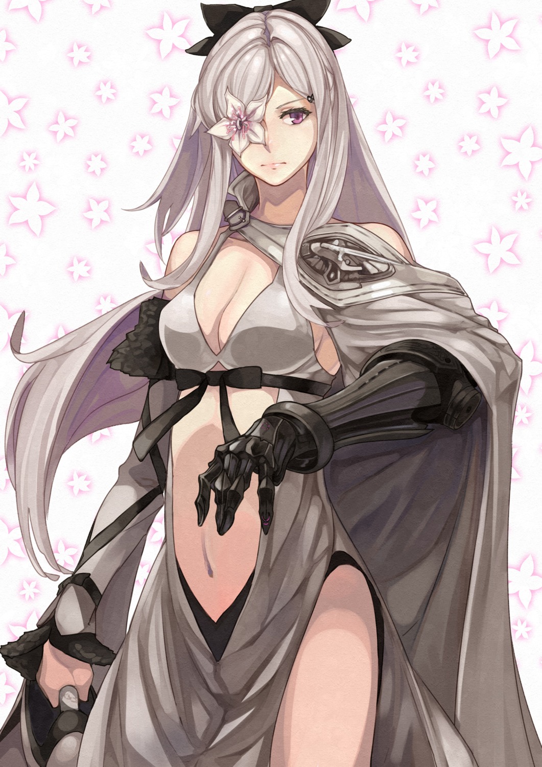 armor cleavage drakengard dress eyepatch kanmiya_shinobu zero_(drakengard)