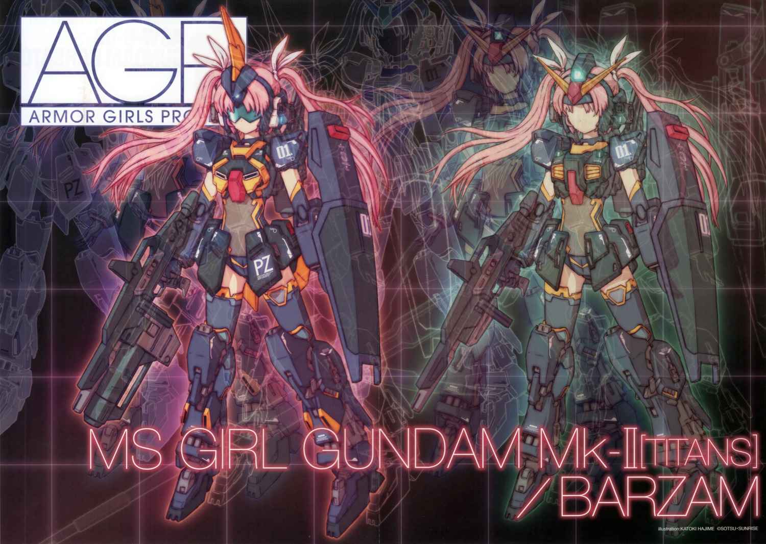 gun gundam katoki_hajime mecha mecha_musume thighhighs zeta_gundam