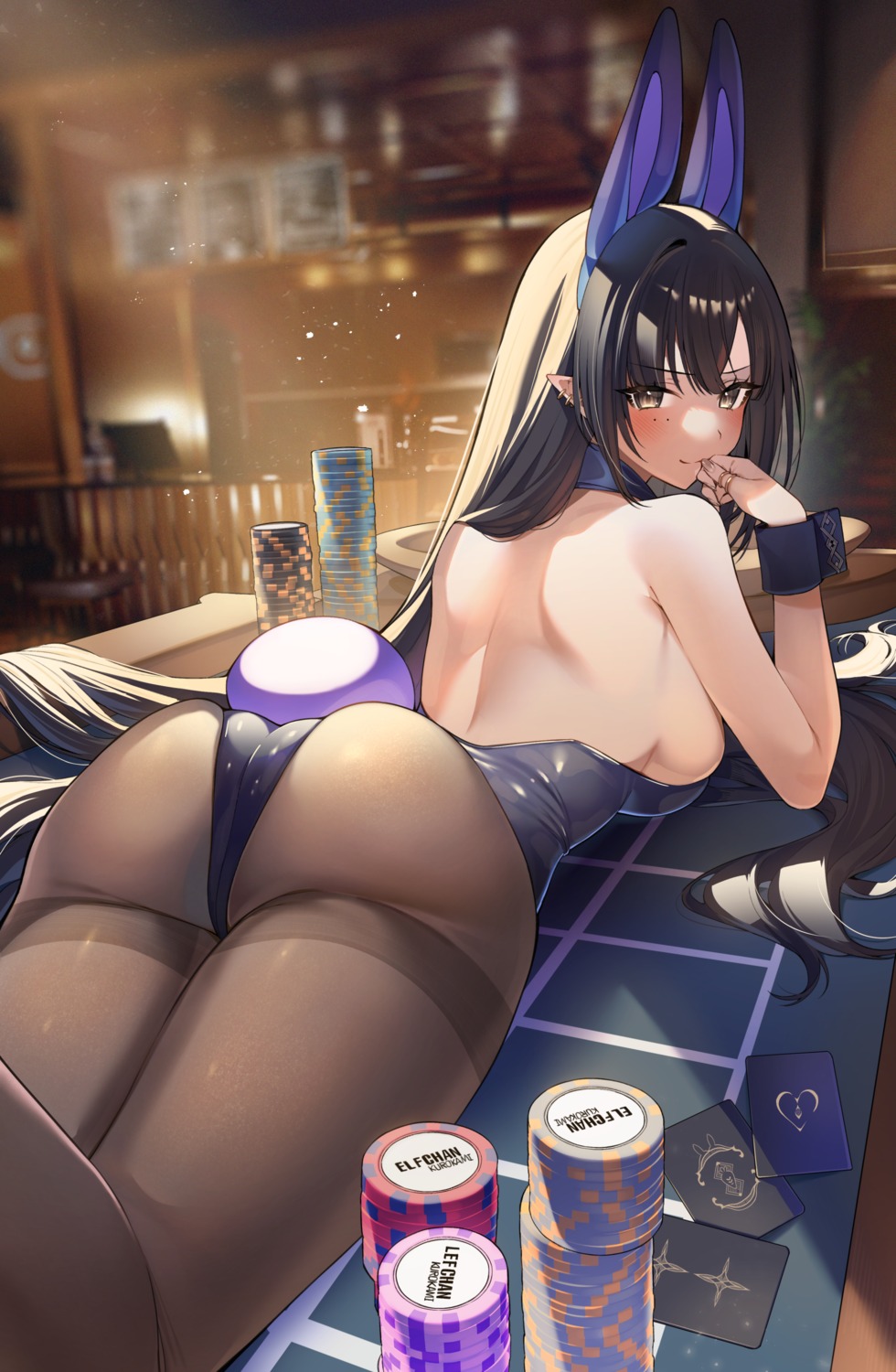 animal_ears bunny_ears bunny_girl no_bra pantyhose pointy_ears sino42 tail