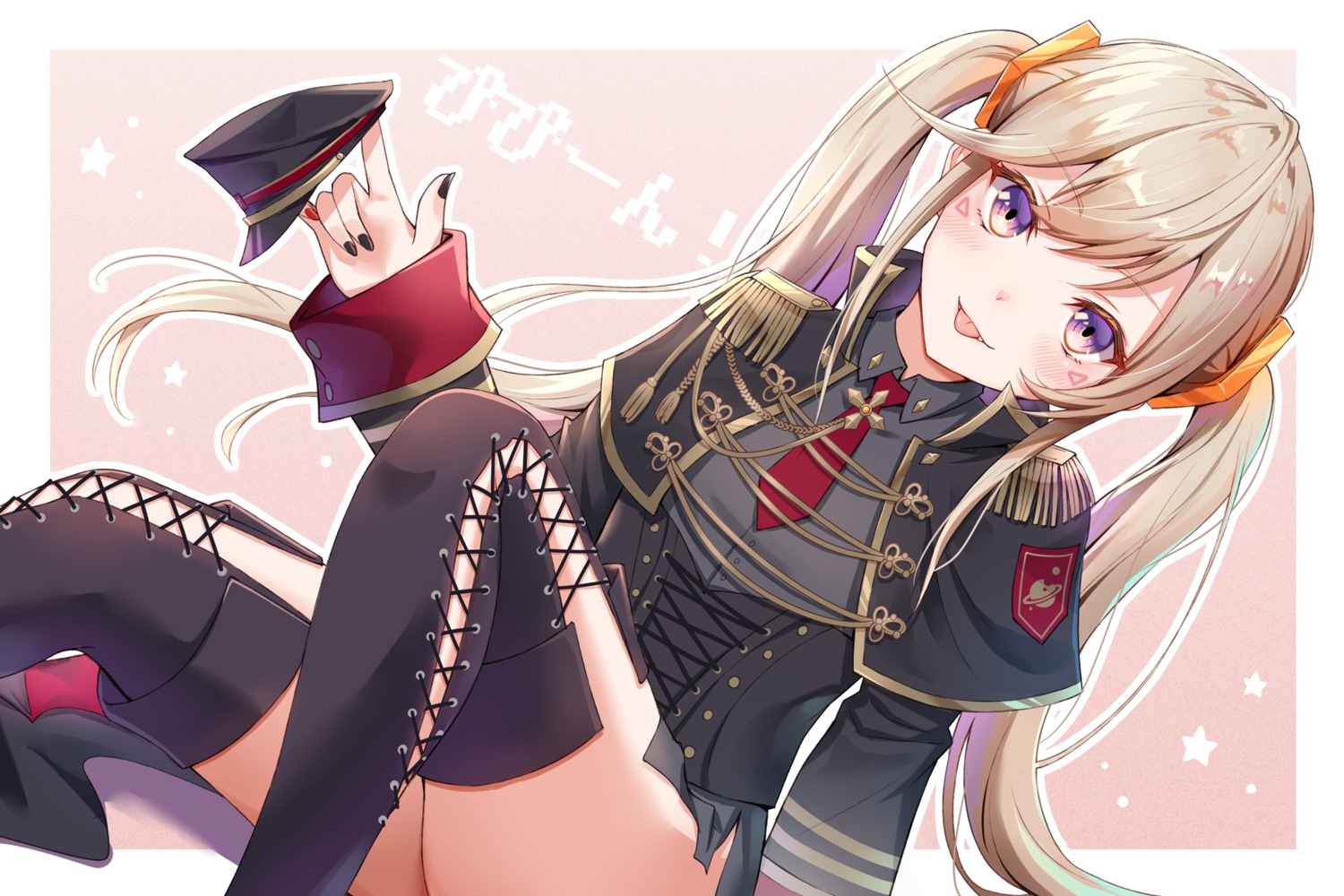 komori_met skirt_lift thighhighs toki_(toki_ship8) uniform