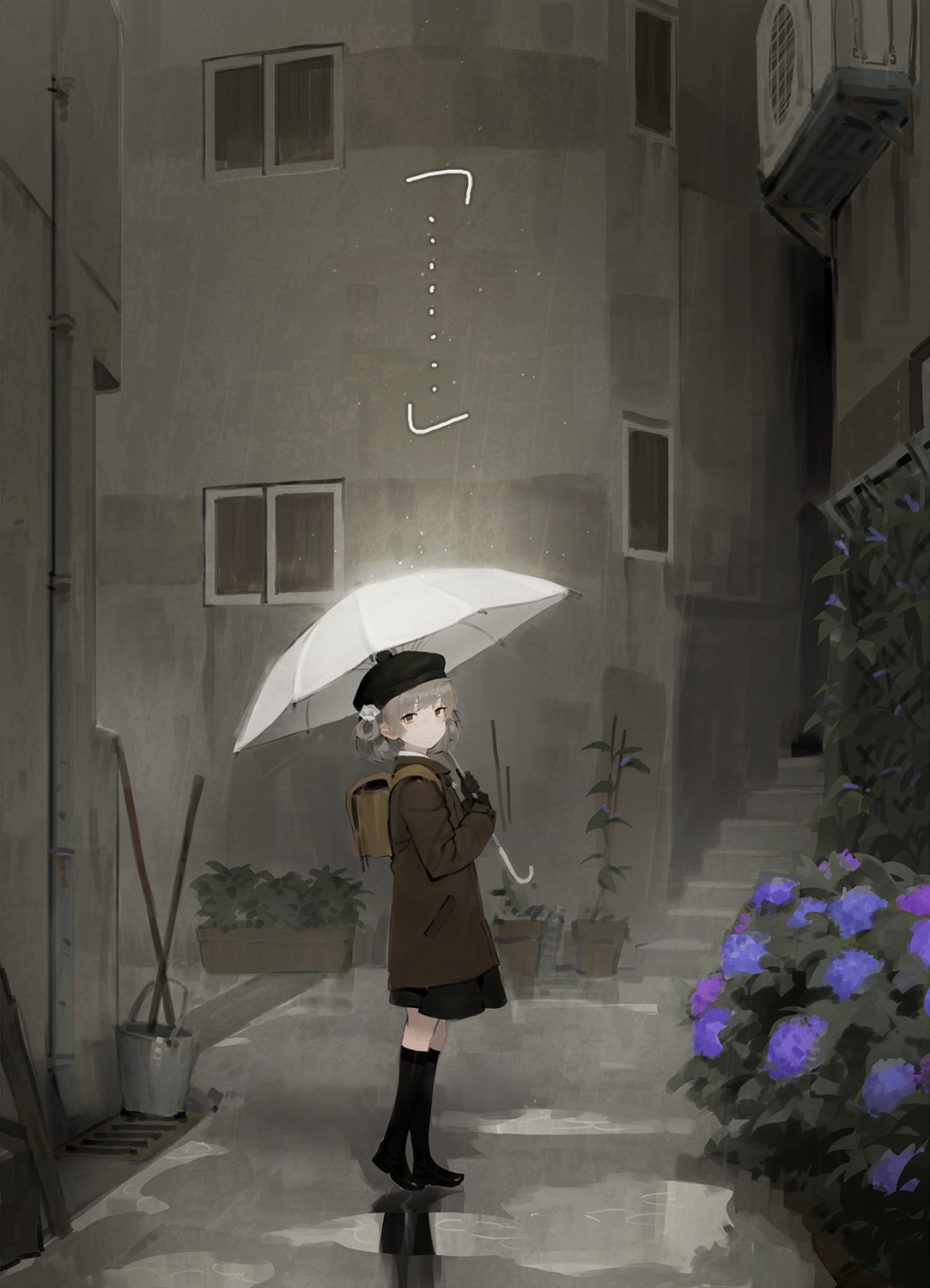 hatoba_tsugu hatoba_tsugu_(character) kare_huang seifuku umbrella