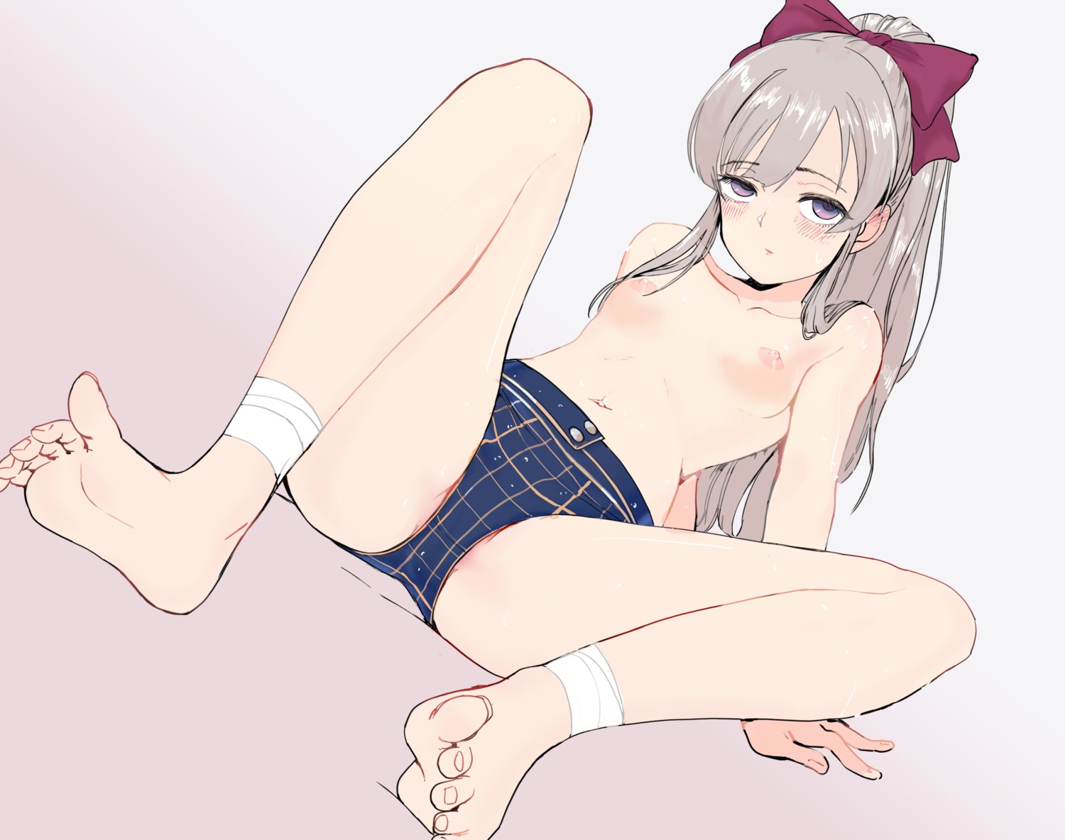 bandages feet nipples the_idolm@ster the_idolm@ster_shiny_colors topless tsukigawa yuukoku_kiriko