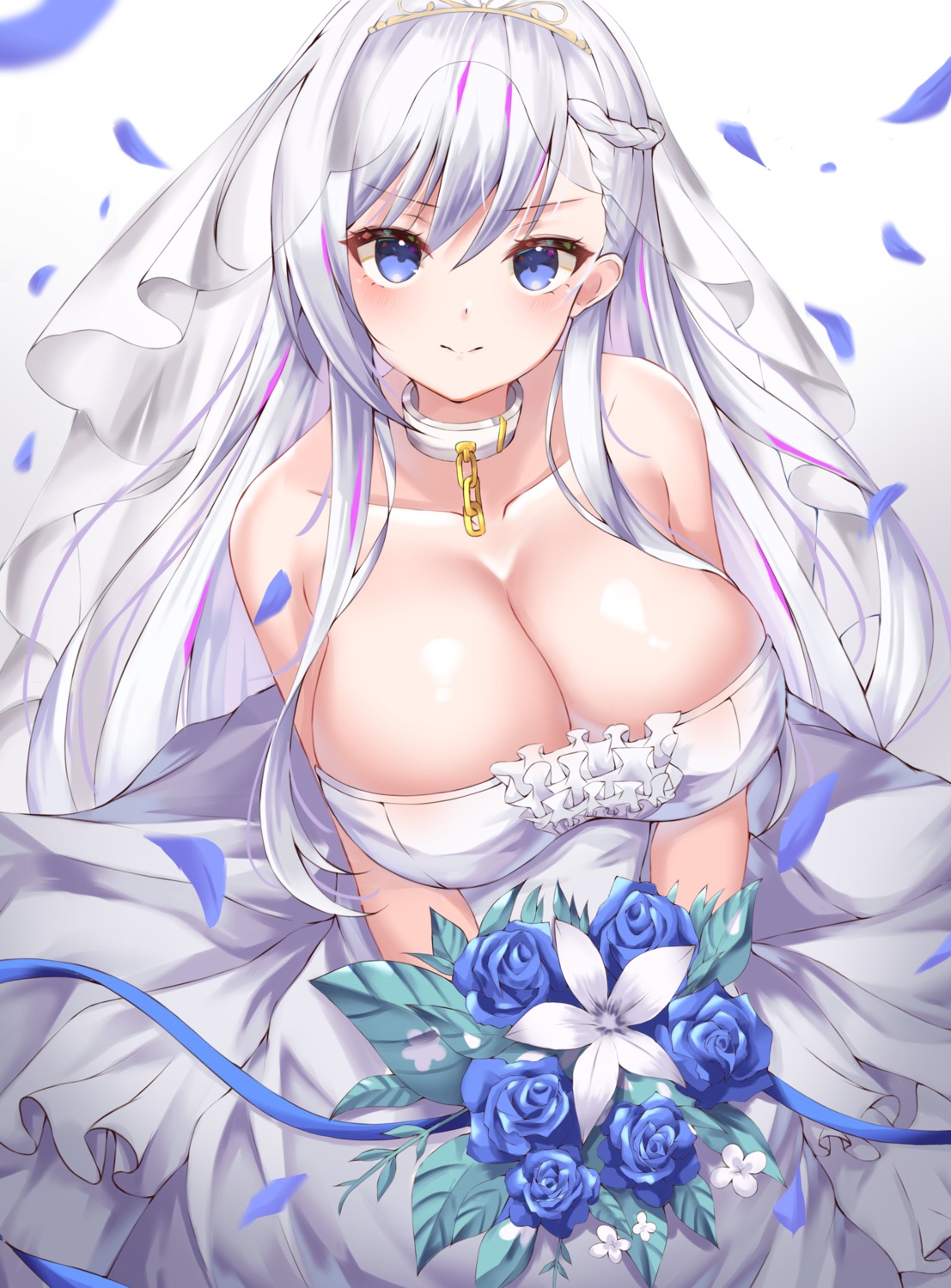 azur_lane belfast_(azur_lane) breast_hold dress lotpi wedding_dress