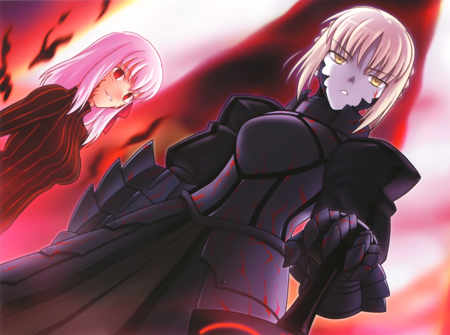 artoria_pendragon_(fate) artoria_pendragon_alter_(fate) fate/stay_night fate/unlimited_codes higurashi_ryuuji matou_sakura type-moon