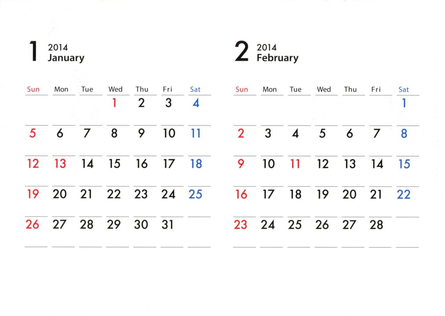 calendar text