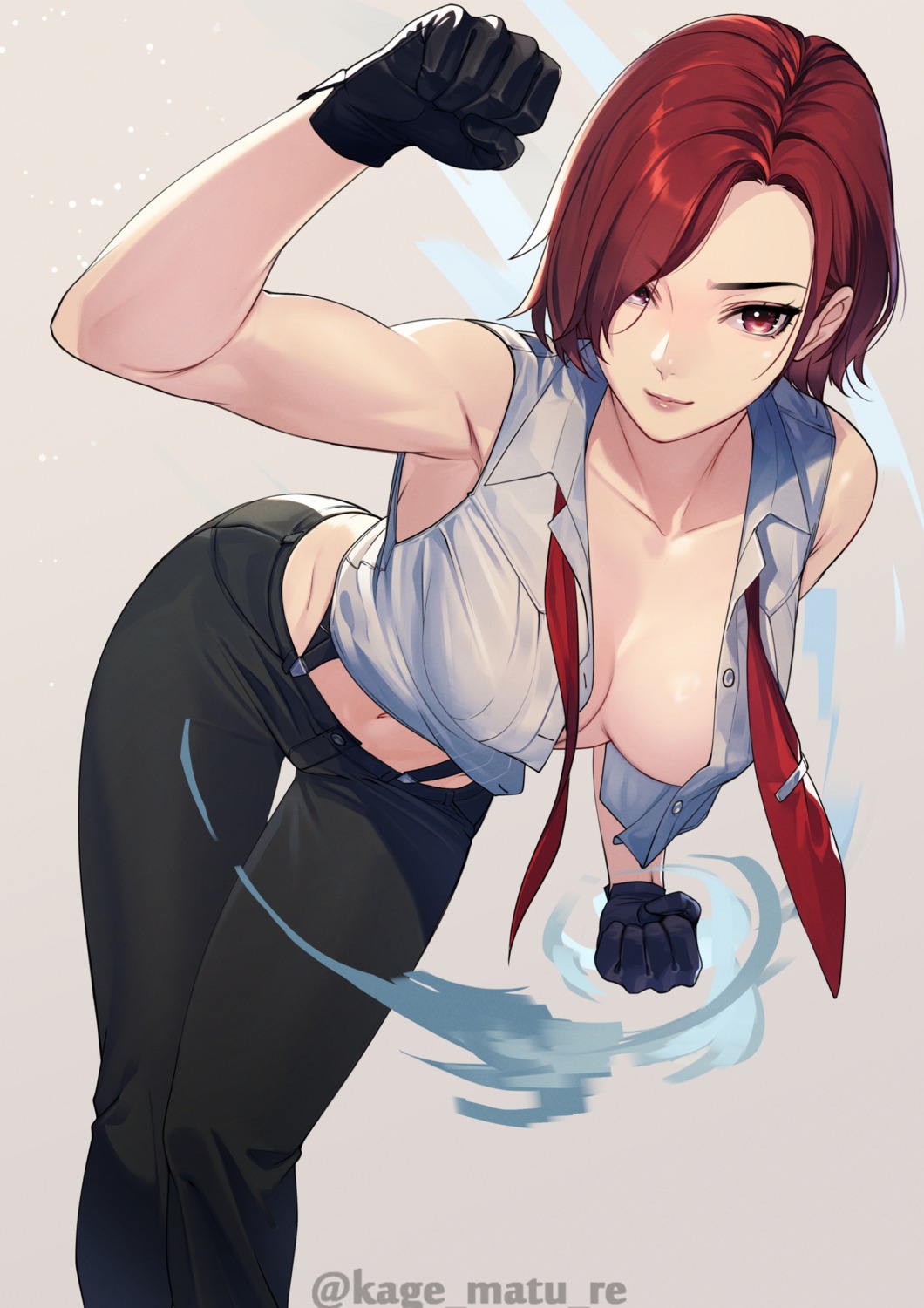 kagematsuri king_of_fighters no_bra open_shirt vanessa_(kof)