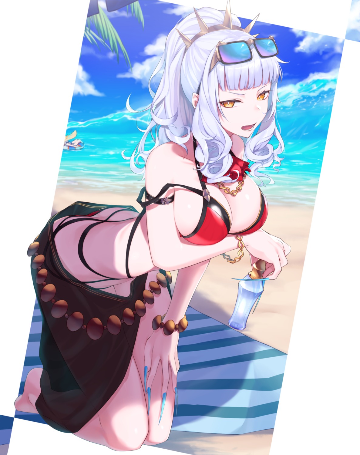 bikini breast_hold carmilla_(fate/grand_order) fate/grand_order kurogiri megane swimsuits