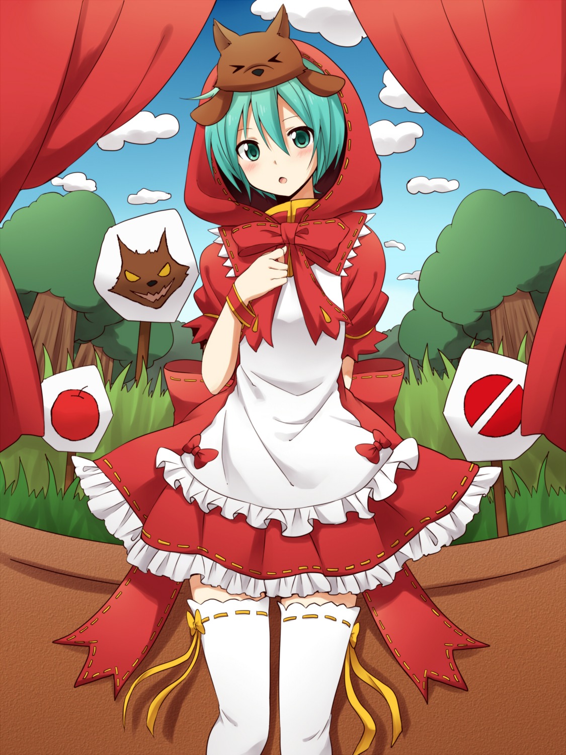 hatsune_miku little_red_riding_hood_(character) sudachi thighhighs vocaloid