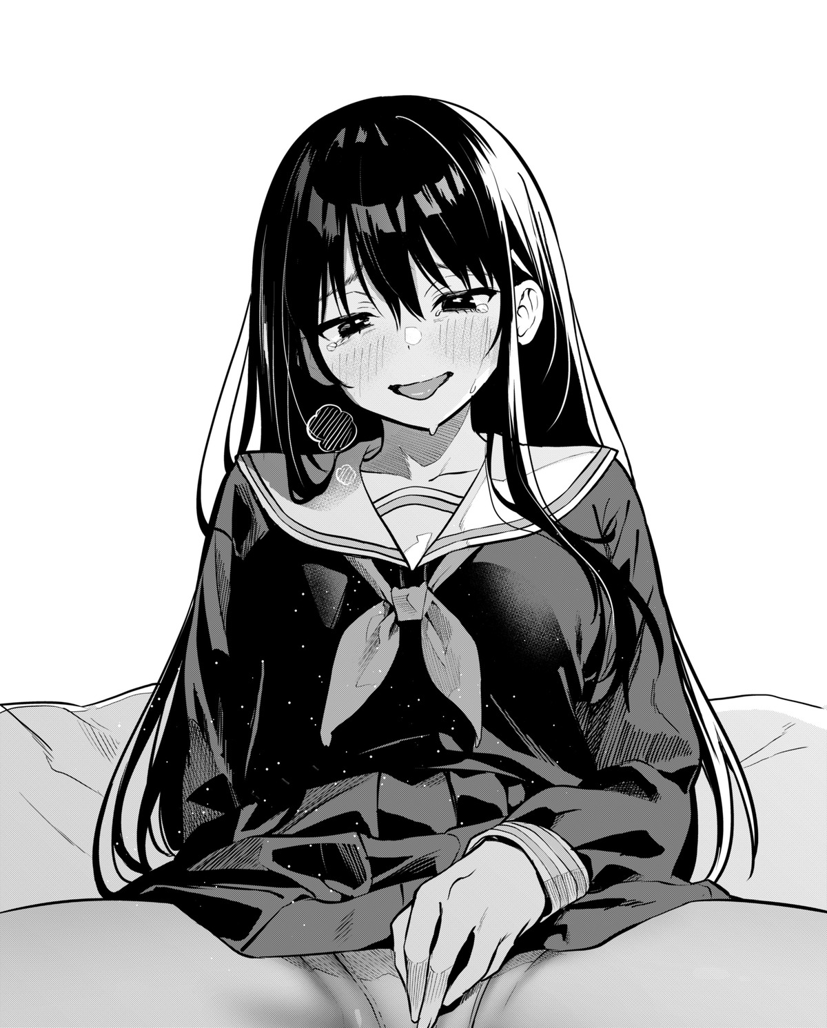 kazawa_youhei masturbation monochrome pantsu seifuku skirt_lift