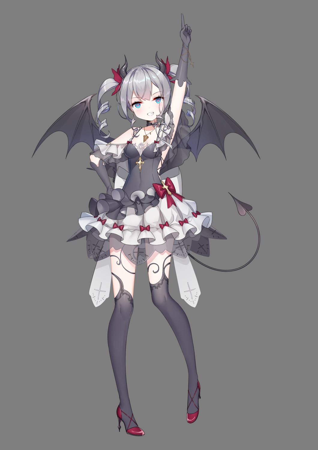 heels horns niliu_chahui see_through shione tail thighhighs transparent_png wings