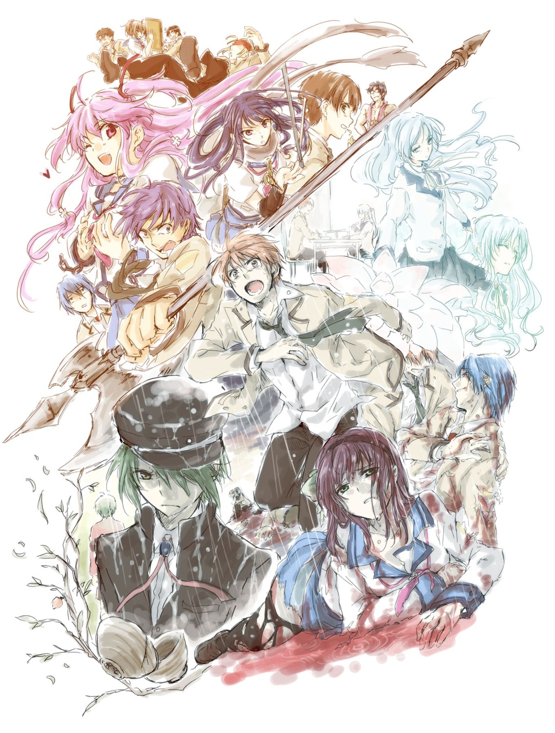 angel_beats! blood fuchita_hisako fujimaki hinata_hideki matsushita_godan naoi_ayato noda ooyama otonashi_yuzuru robata shiina tachibana_kanade takamatsu tk_(angel_beats!) yoshioka_yui