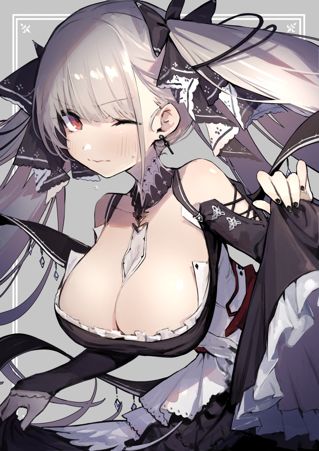 azur_lane formidable_(azur_lane) gothic_lolita lolita_fashion mephist no_bra skirt_lift