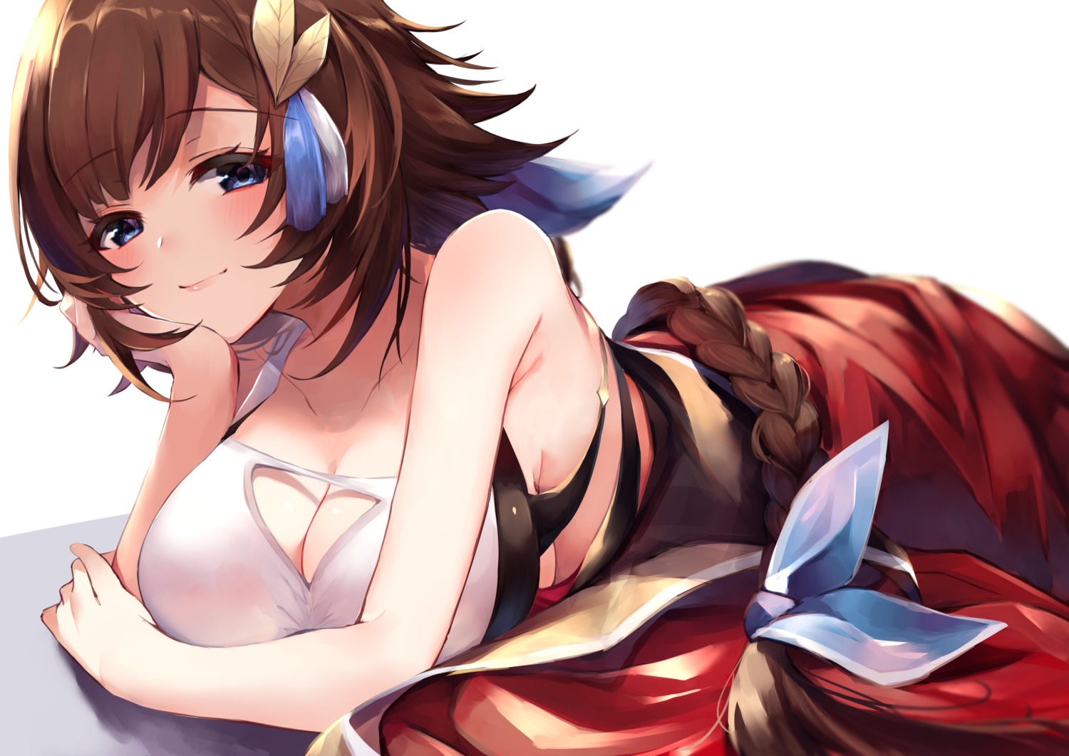 40_(0f0urw) granblue_fantasy leona_(granblue_fantasy) no_bra see_through